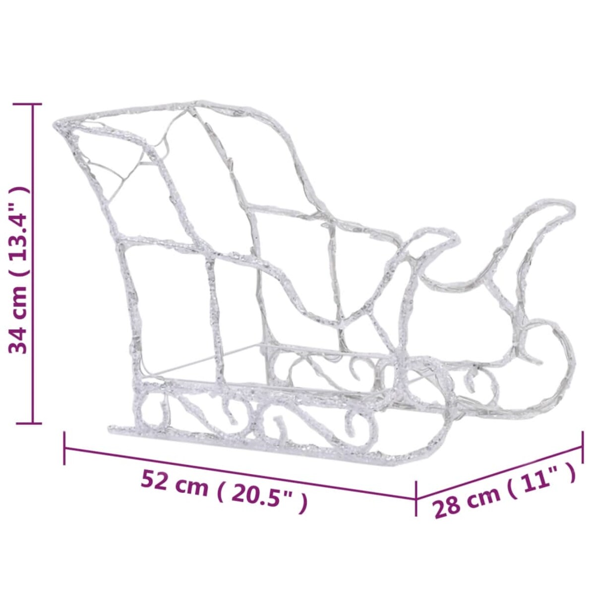 vidaXL Dekoracja świąteczna – renifery z saniami, 320 LED, akrylowa