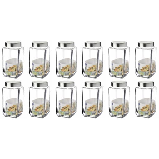 SŁOIK Pojemnik kuchenny SZKLANY Rubi 12 x 1 L do szuflad szafki na jedzenie