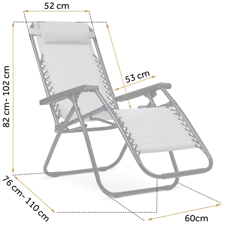 Leżak ogrodowy grawitacyjny Sofotel plażowy szary składany fotel na taras balkon