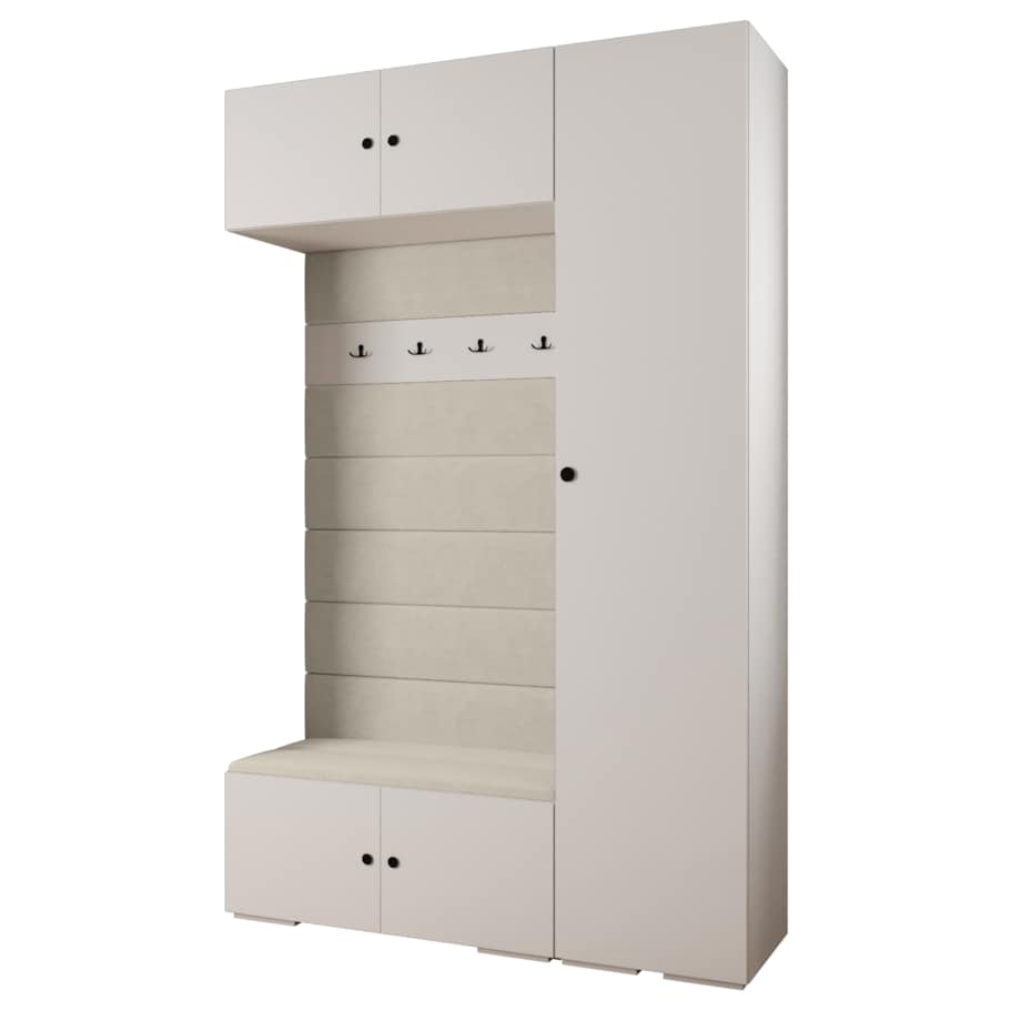 Garderoba do przedpokoju INOVA 2 Z19 biały+czarny+manila02