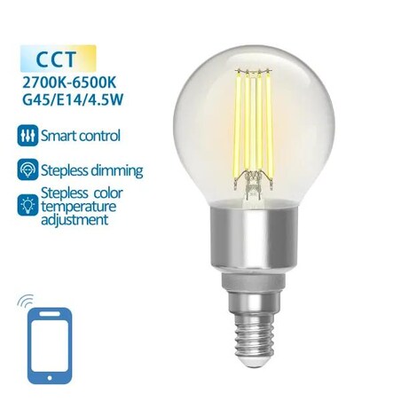 inteligentna żarówka wb g45 e14 wi-fi (przezroczysta)