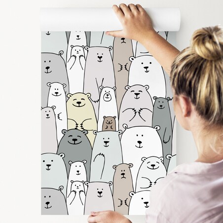 Tapeta Dla Dzieci Kolorowe Rysunkowe MISIE