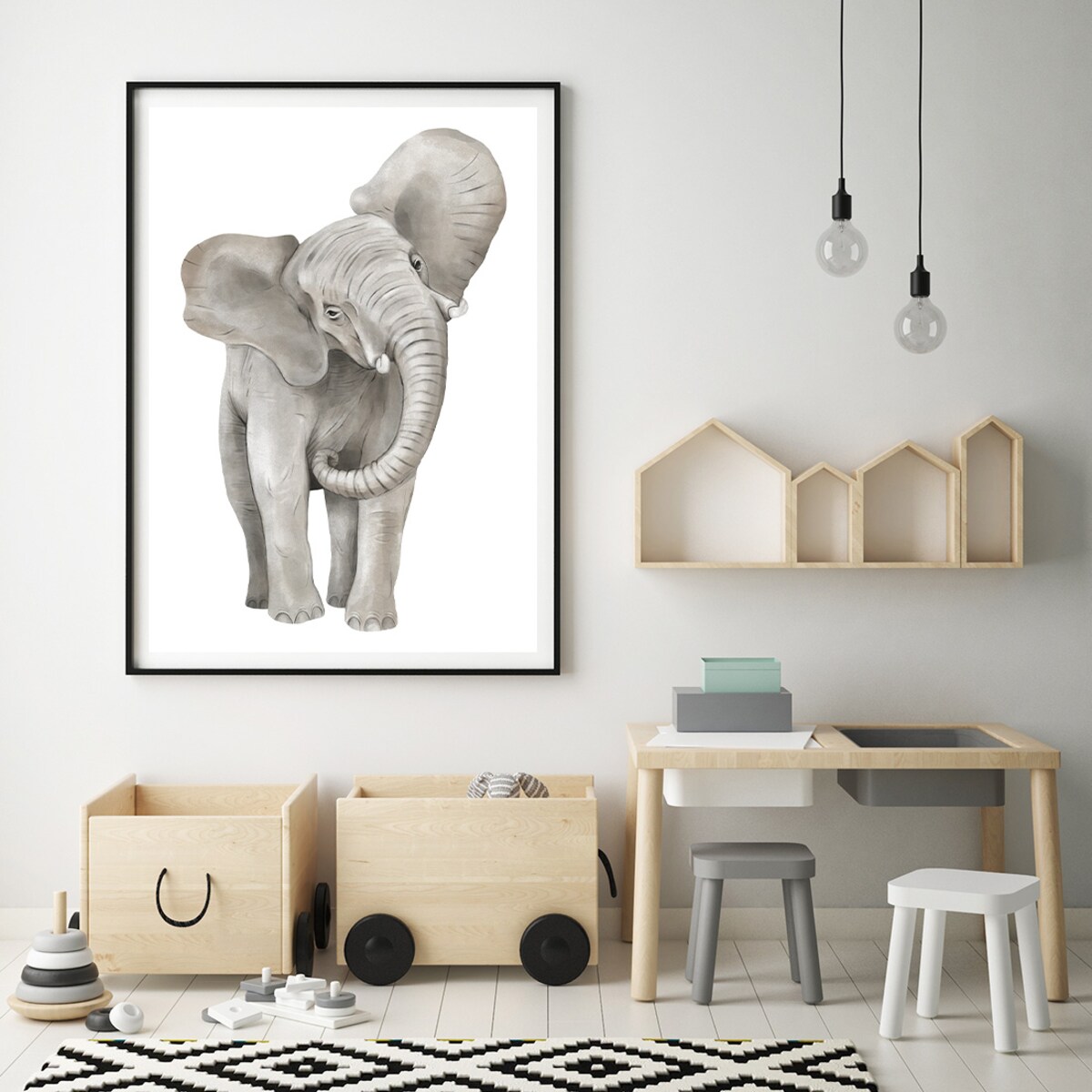 Plakat dla dzieci Słoń 30x40