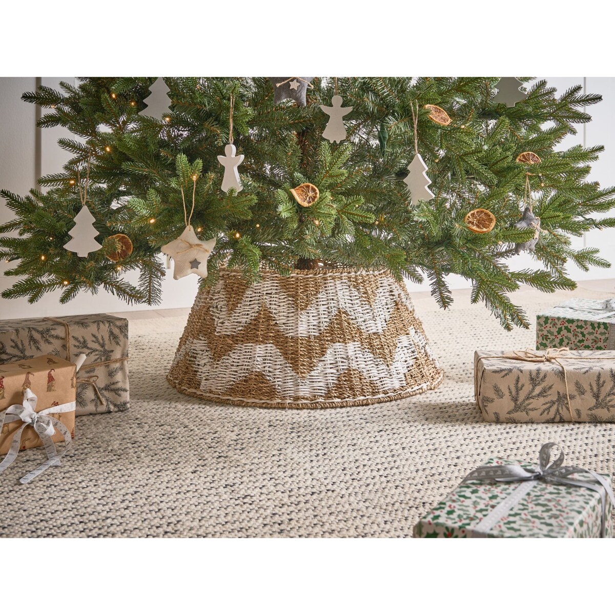 Osłonka pod choinkę HIVER Trawa morska Naturalny 60 cm