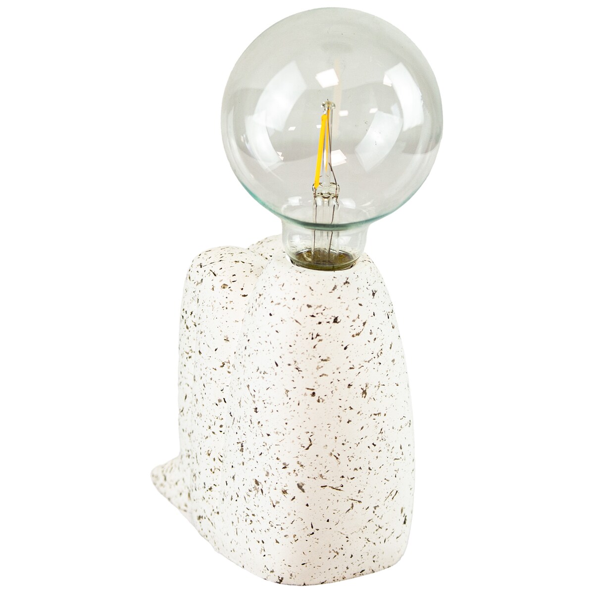 Lampka Nocna Led Stojąca Stołowa Cementowa Dekoracyjna Na Baterie Biała