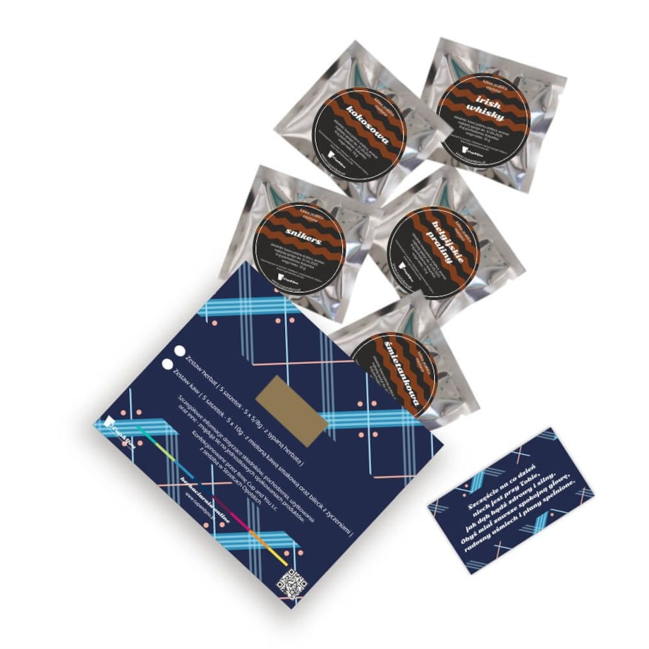 Personalizowany Box dla Taty - kawa smakowa, herbata sypana, kubek, zaparzacz, etykieta z personalizowanym nadrukiem na prezent upominek dla ojca