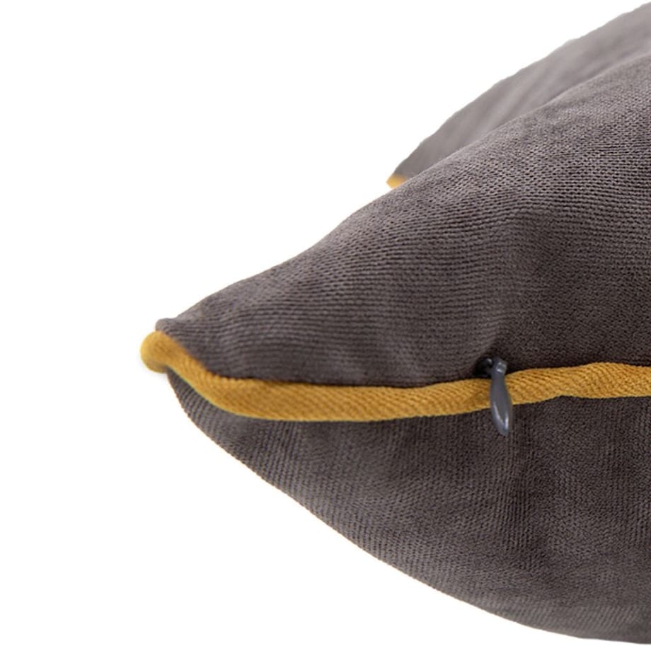 Poszewka dekoracyjna 40x40 szara, z lamówką