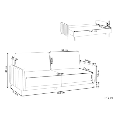 Sofa rozkładana HEMING Jasnobrązowy