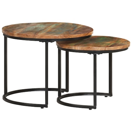 vidaXL Stoliki wsuwane pod siebie, 2 szt., lite drewno odzyskane