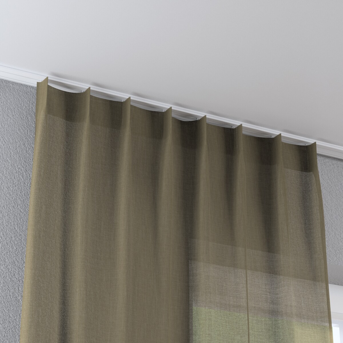 Zasłona na haczykach flex pojedynczych 130x245 khaki