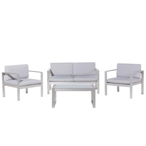 Zestaw ogrodowy 4-osobowy jasnoszary SALERNO