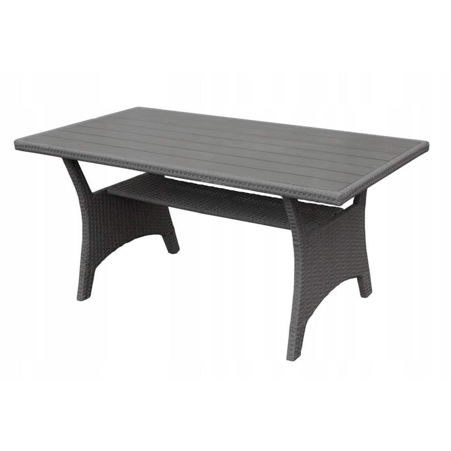 Zestaw Ogrodowy Wypoczynkowy Narożnik Stół Pufy Meble Ogrodowe Technorattan Venezia