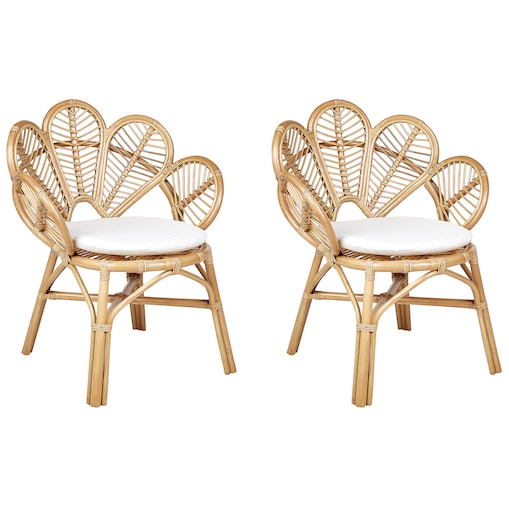 Zestaw 2 foteli paw FLORENTINE II Rattan Naturalny