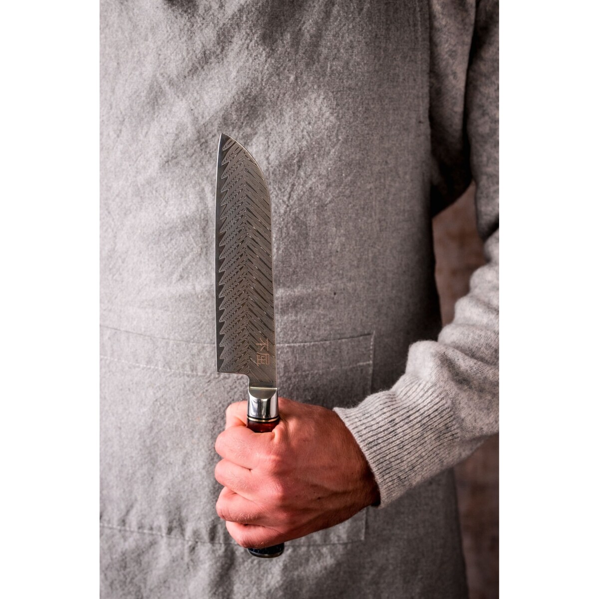 Japońska stal VG-10 Profesjonalny nóż Santoku ze stali damasceńskiej Na prezent Fukutsu Rękojeść G10