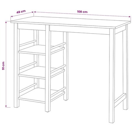 vidaXL Zestaw barowy, 3 szt., MDF, biały
