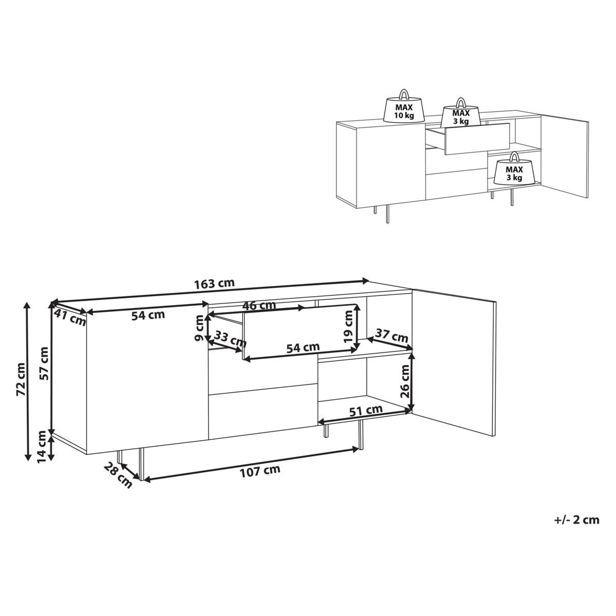 Komoda KENORA 72 cm Jasne drewno