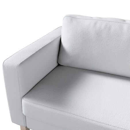 Pokrowiec na sofę Karlstad 3-osobową nierozkładaną, krótki, biała bukla, 204 x 89 x 64 cm, Boucle Teddy