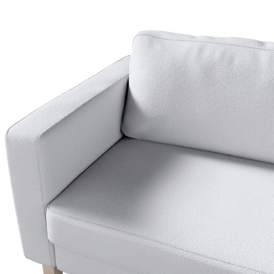 Pokrowiec na sofę Karlstad 3-osobową nierozkładaną, krótki, biała bukla, 204 x 89 x 64 cm, Boucle Teddy