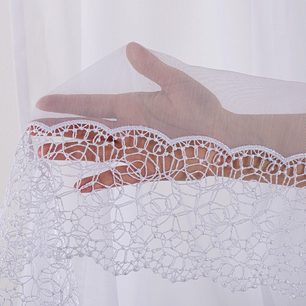 Firana na taśmie 300x245 biały ze wzorem