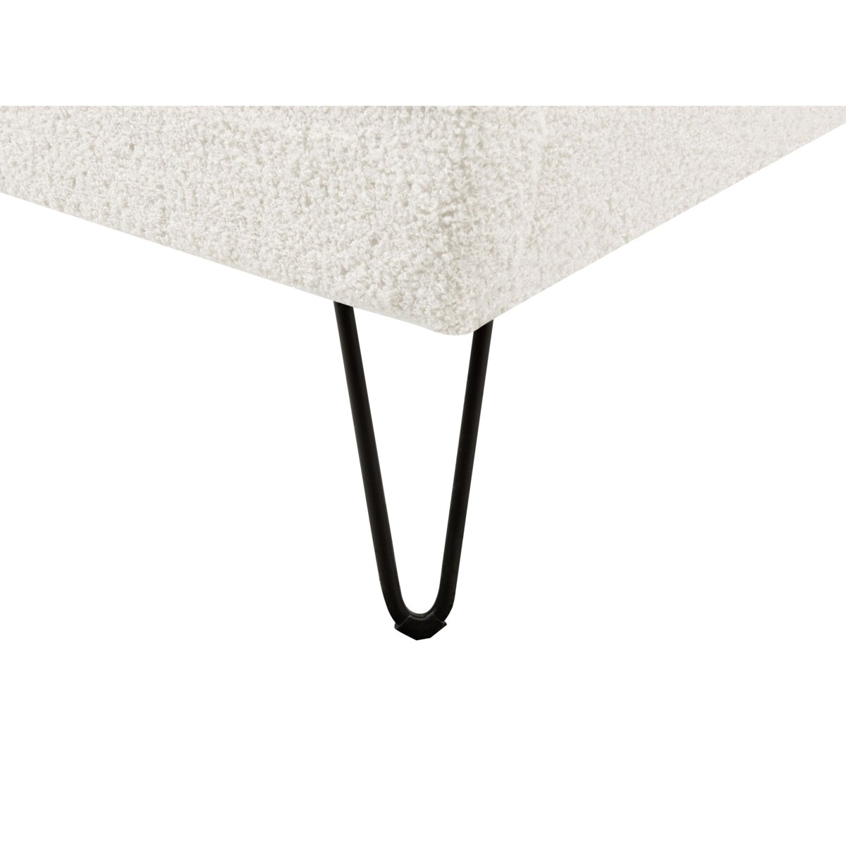 Łóżko Boucle AMBILLOU 160 x 200 cm Złamana biel