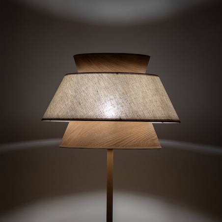 Lampa Stojaca Tk Lighting Kalum Len Fornir 1Xe27 Skandynawski, Boho, Japandi