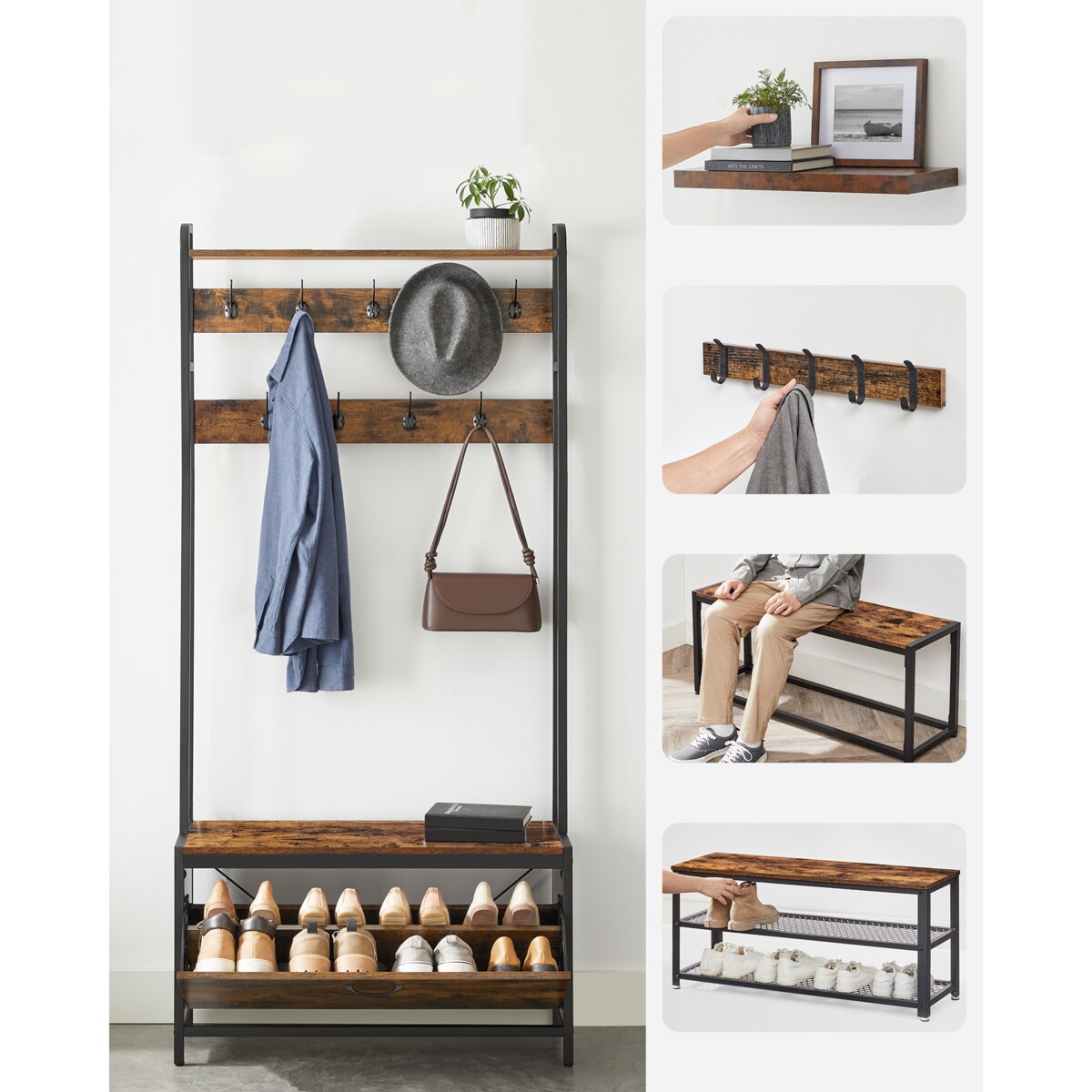 Wieszak Na Ubrania Do Sypialni Pokoju Korytarza Czarny