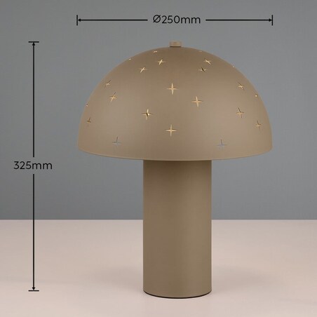 Metalowa lampka nocna Seta R51361041 RL Light gwiazdy grzybek szara