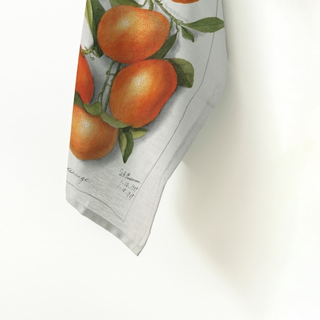 Lniana ścierka kuchenna - Gałąź pomarańczy