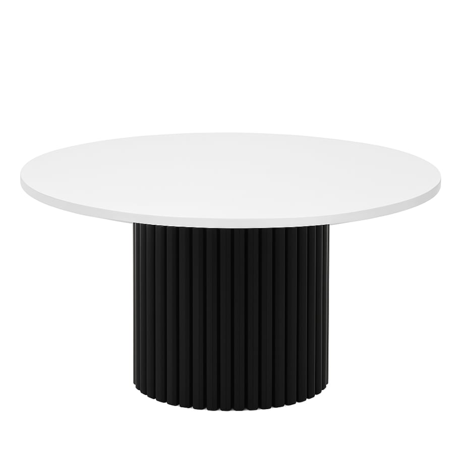 Okrągły stolik kawowy Riko średnica blatu 75 cm- biało-czarny