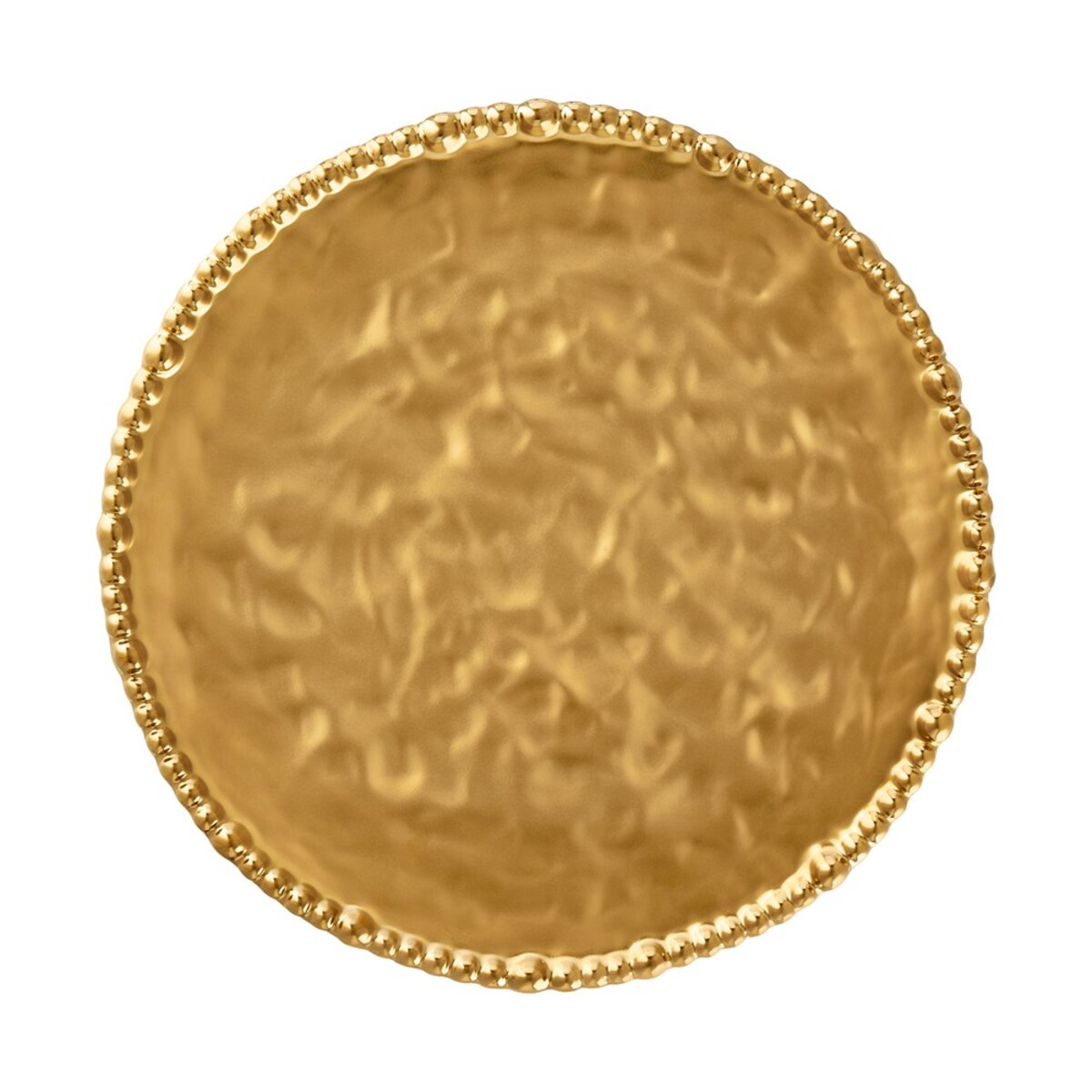 VILLA ITALIA Złota patera na ciasto 27 cm porcelanowa MESTIERE GOLD