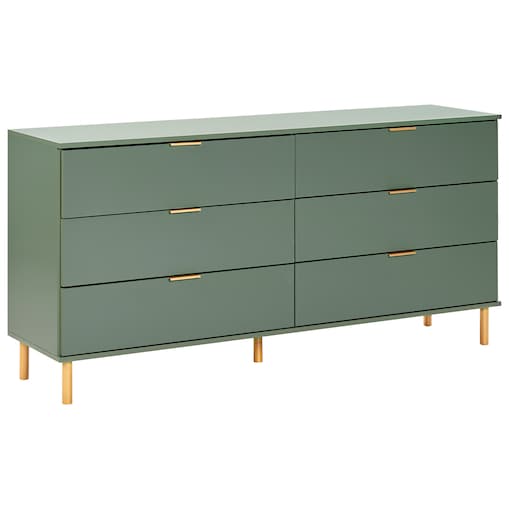Komoda 6 szuflad WALPOLE Zielony