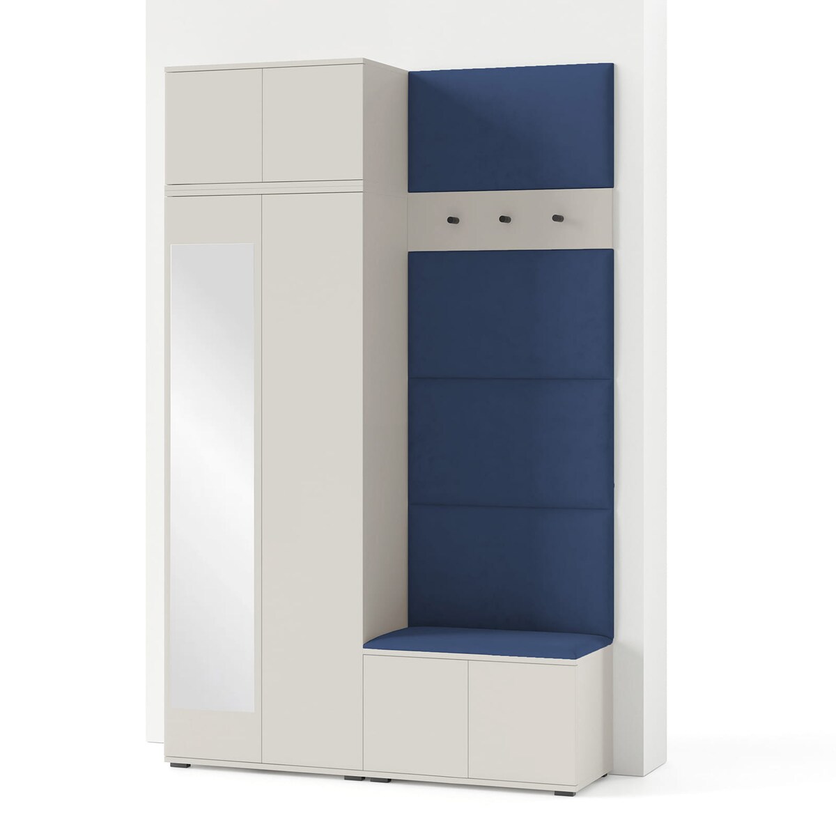 Beżowa garderoba Napoli wersja 4 panele Trinity 30