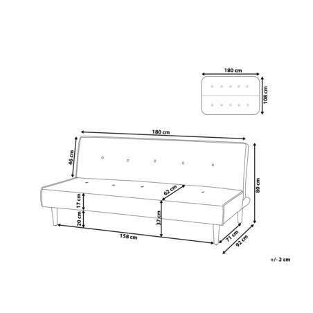 Sofa rozkładana jasnobeżowa VISBY