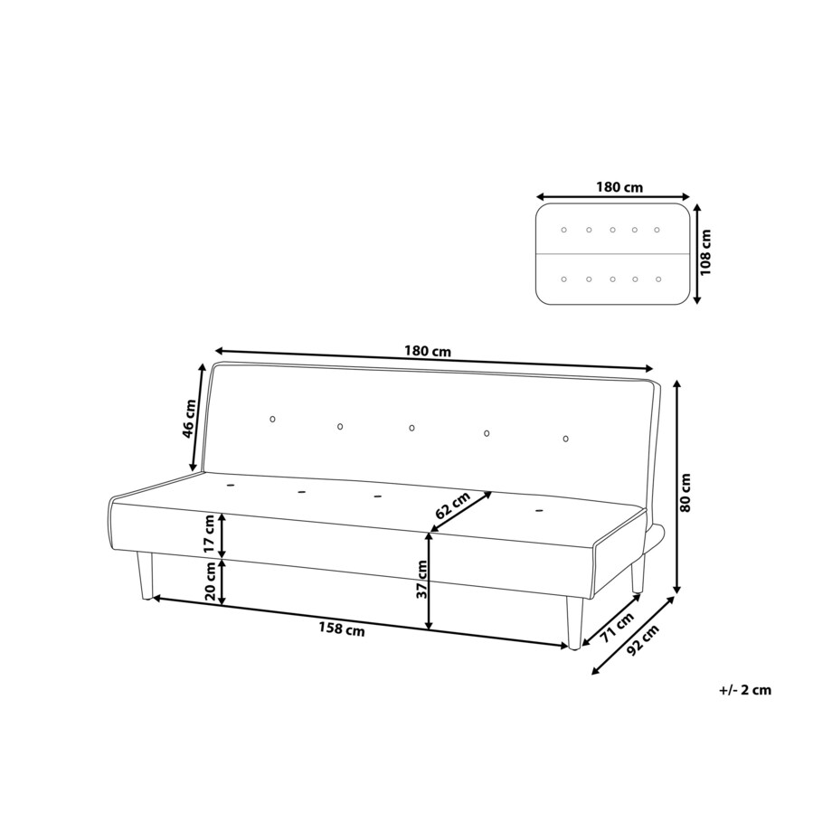 Sofa rozkładana jasnobeżowa VISBY
