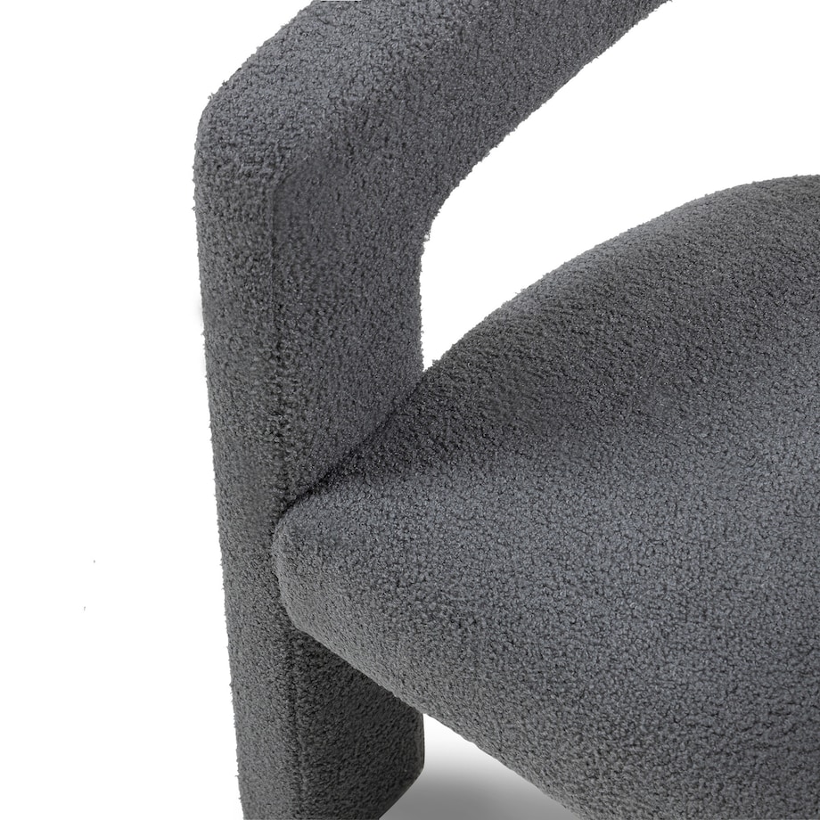 Fotel wypoczynkowy ciemnoszary bouclé Tiana