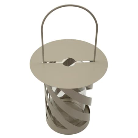 Lampion dekoracyjny Twist Saturn, kolor szarobeżowy, metal i szkło, 23 x 23 x 43 cm, dekoracja do salonu, Mauro Ferretti