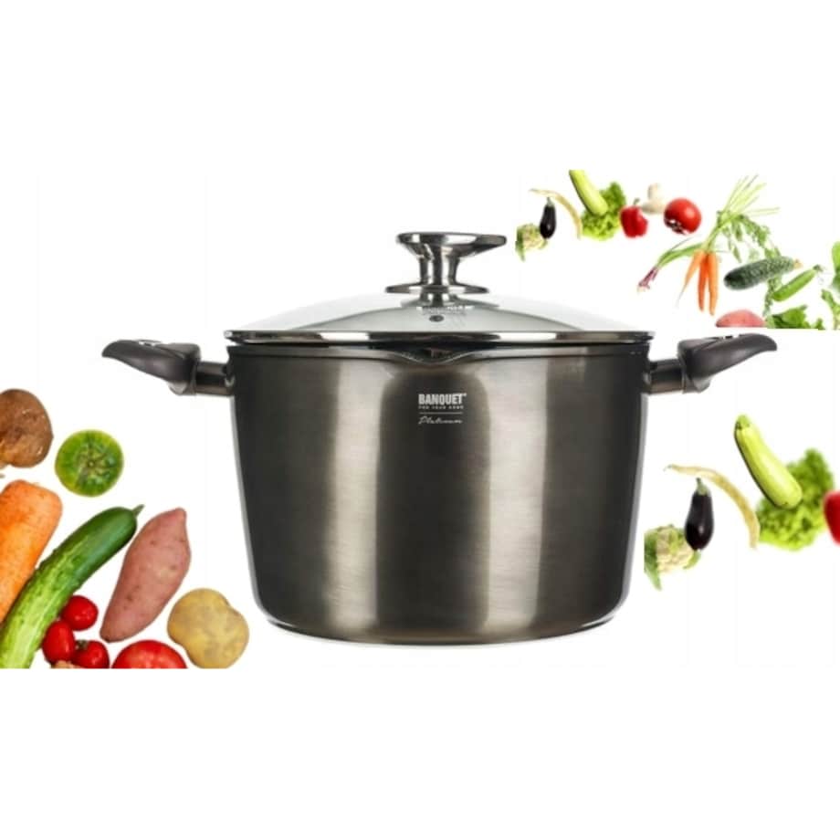 Garnek DO GOTOWANIA makaronu ziemniaków obiad METALLIC PLATINUM 24cm 6,2L