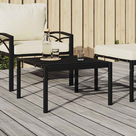 vidaXL Ogrodowy stolik kawowy, czarny, 60x60x35 cm, stal