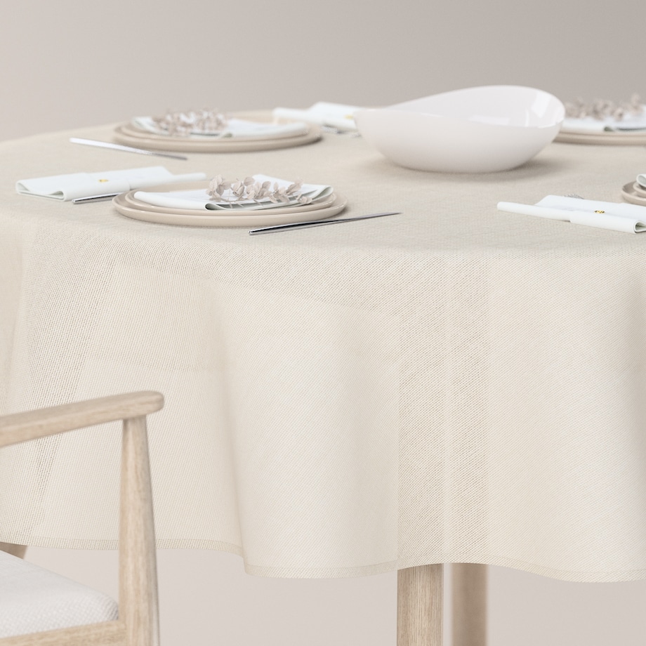 Obrus okrągły 160 x 160 cm kremowy