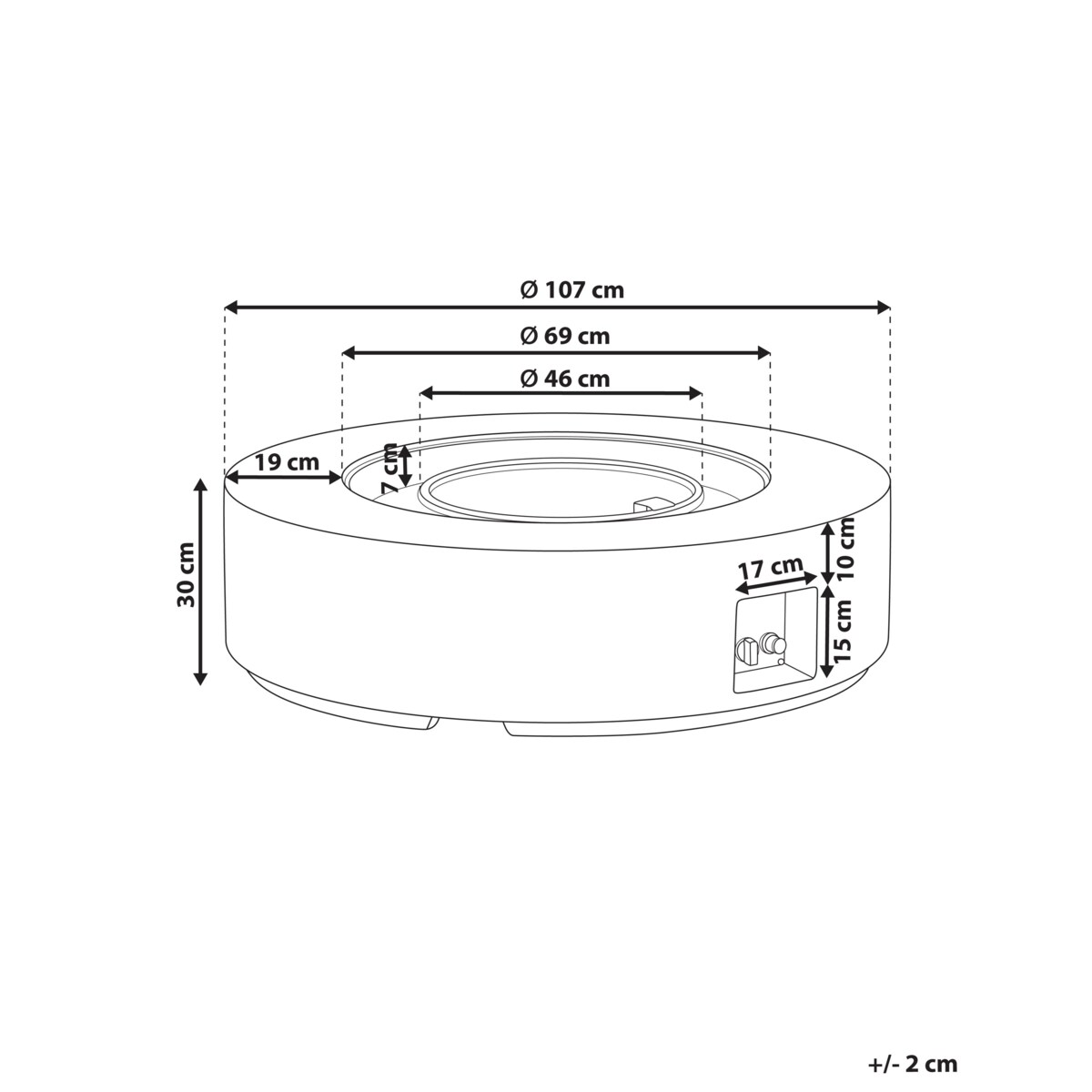 Palenisko ogrodowe jasnoszare PACAYA