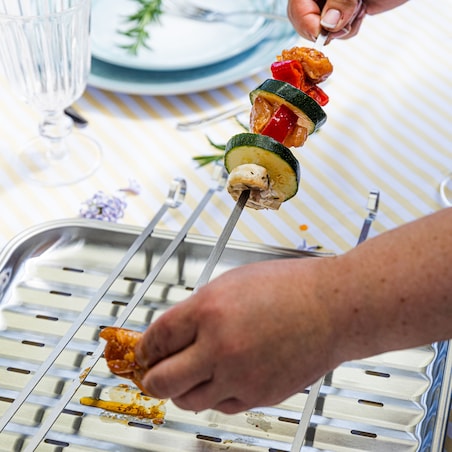 Szpikulce na szaszłyki, do grilla, 4 szt, 35,8cm, stal nierdzewna, KINGHOFF