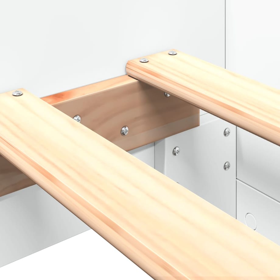 vidaXL Rama łóżka, biała, 100x200 cm, materiał drewnopochodny