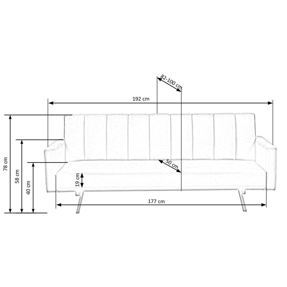 SOFA TAPICEROWANA Flow zielona METALOWE NÓŻKI z przeszyciami