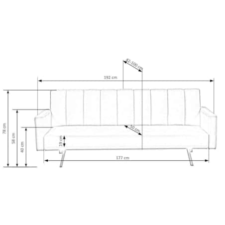 SOFA TAPICEROWANA Flow zielona METALOWE NÓŻKI z przeszyciami
