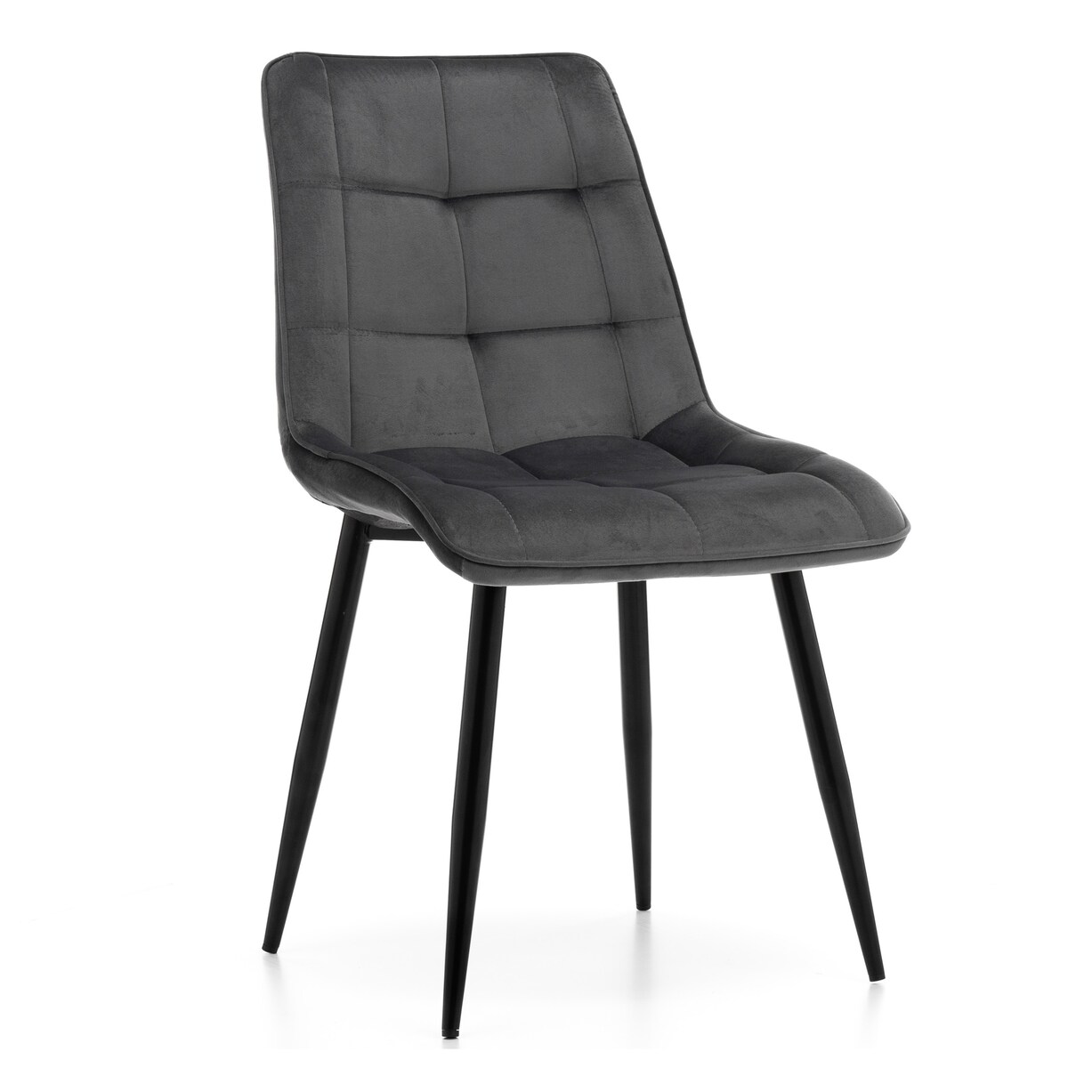 Krzesło tapicerowane welurowe CHIC velvet szary do salonu jadalni
