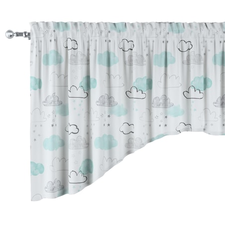 Lambrekin łuk 250x75 ecru-niebieski