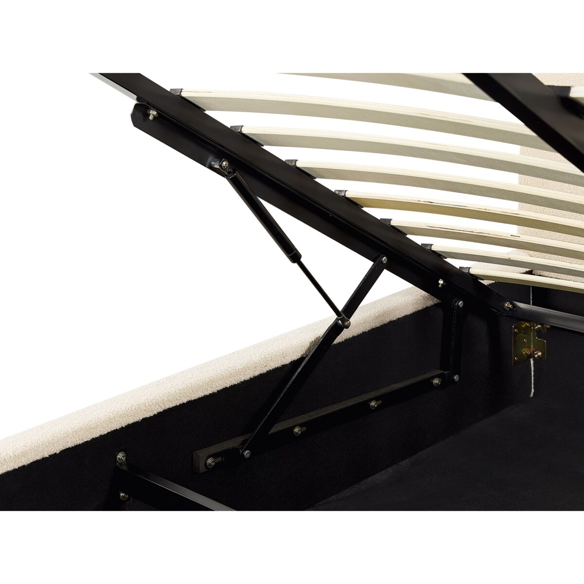 Łóżko z pojemnikiem boucle 160 x 200 cm beżowe VAUCLUSE