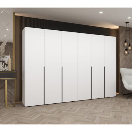 Szafa uchylna otwierana ALICANTE 1 300 wys. 202 cm Biały + u. Czarny