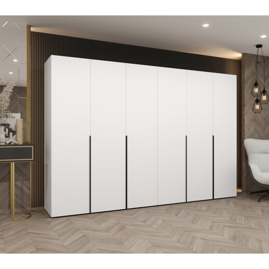 Szafa uchylna otwierana ALICANTE 1 300 wys. 202 cm Biały + u. Czarny