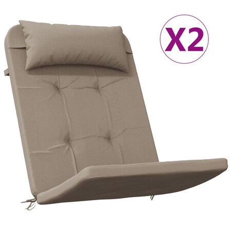 vidaXL Poduszki na krzesła Adirondack, 2 szt., taupe, tkanina Oxford